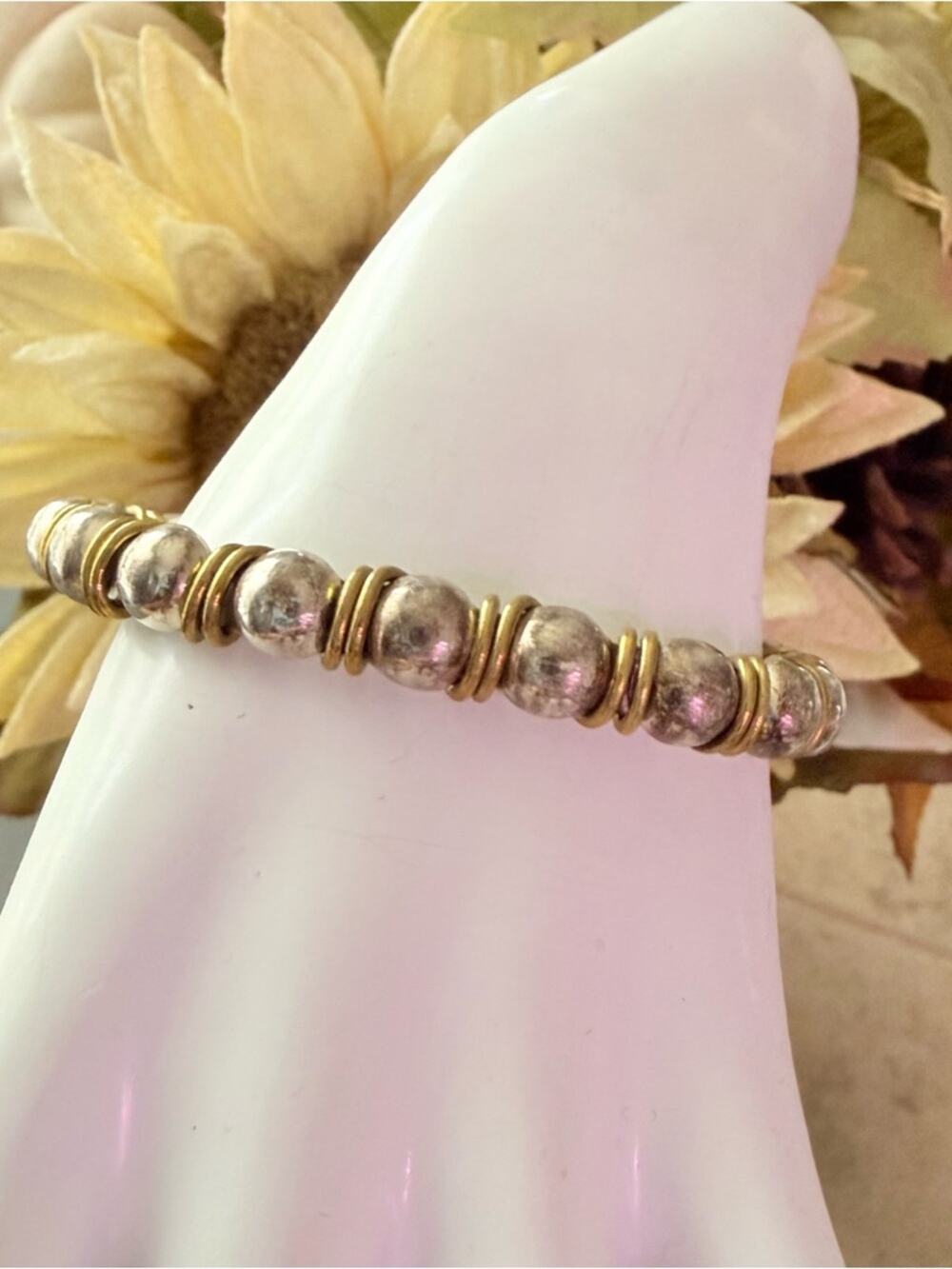 925 Sterling Silver Ball Wrapped Cuff Bracelet
